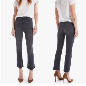 MOTHER The Weekender Fray Lighting Up Lanterns 25 Faded Black Flare Distressed